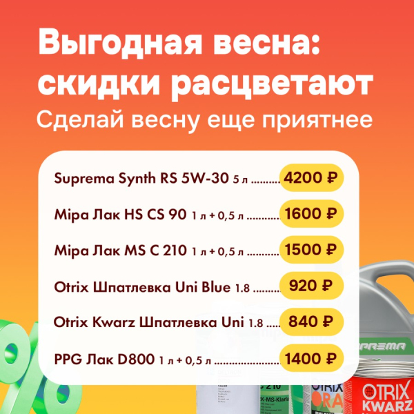 Весенняя акция на популярные позиции