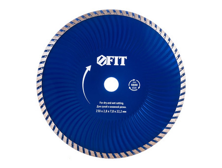 Круг Отрезной «Fit» Турбо Волна, Алмазный, Универсальный, 230x22.2мм (37487)