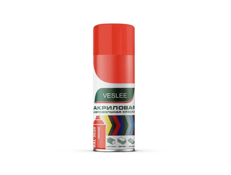 Аэрозольная Краска «Veslee» Spray Acryl Paint Акриловая, RAL 3020 Красная, 520мл