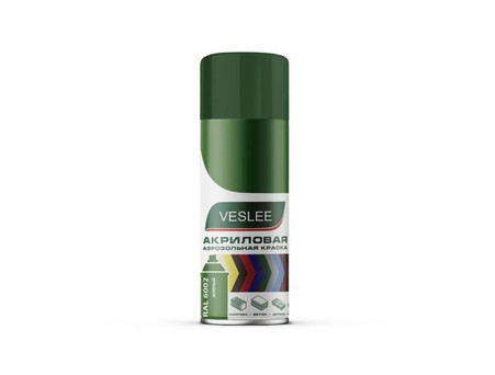 Аэрозольная Краска «Veslee» Spray Acryl Paint Акриловая, RAL 6002 Зеленая, 520мл