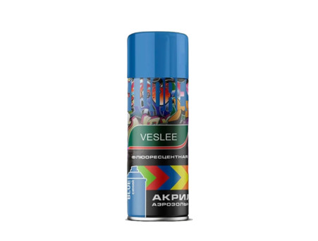 Аэрозольная Краска «Veslee» Флуоресцентная Светоотражающая, Синяя, 520мл (V1004)