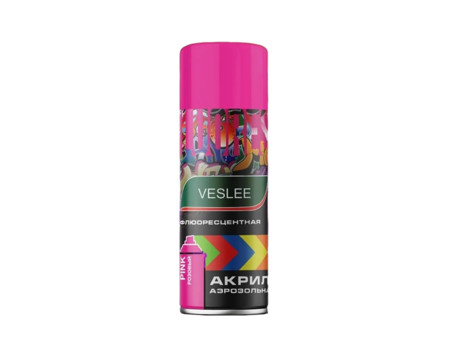 Аэрозольная Краска «Veslee» Флуоресцентная Светоотражающая, Розовая, 520мл (V1002)