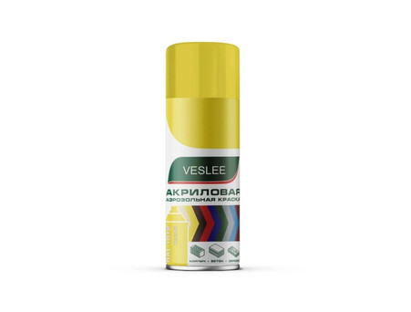 Аэрозольная Краска «Veslee» Spray Acryl Paint Акриловая, RAL1018 Желтая, 520мл