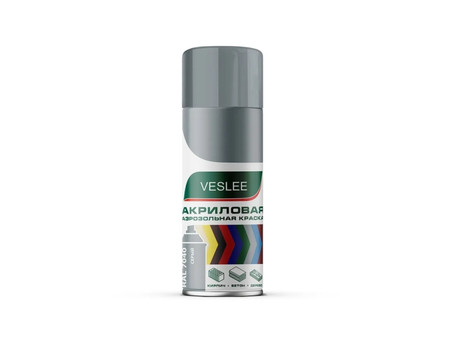 Аэрозольная Краска «Veslee» Spray Acryl Paint Акриловая, RAL 7040 Серая, 520мл