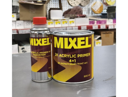 Грунт Акриловый «Mixel» 2к HS 4:1 с Отвердителем, Серый, 800мл