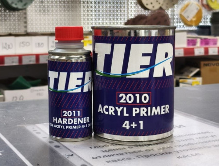 Грунт Акриловый «Tier» 2к 2010 HS 4:1 с Отвердителем, Белый, 800мл