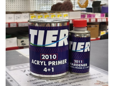 Грунт Акриловый «Tier» 2к 2010 HS 4:1 с Отвердителем, Серый, 800мл