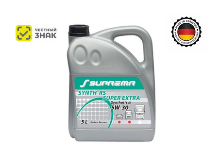 Масло Моторное «Suprema» Synth RS 5W-30 Super Extra, Синтетическое, 5л (ЧЗ)